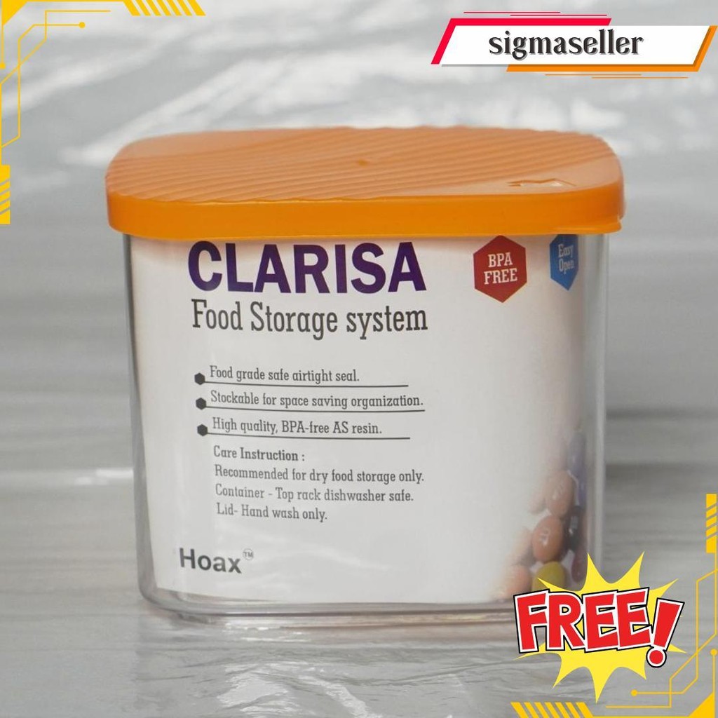 Toples Kue  Kerupuk Lebaran Plastik /Toples Serbaguna/Toples Clarissa / Frenjoy 1 Liter Gratis Ongki