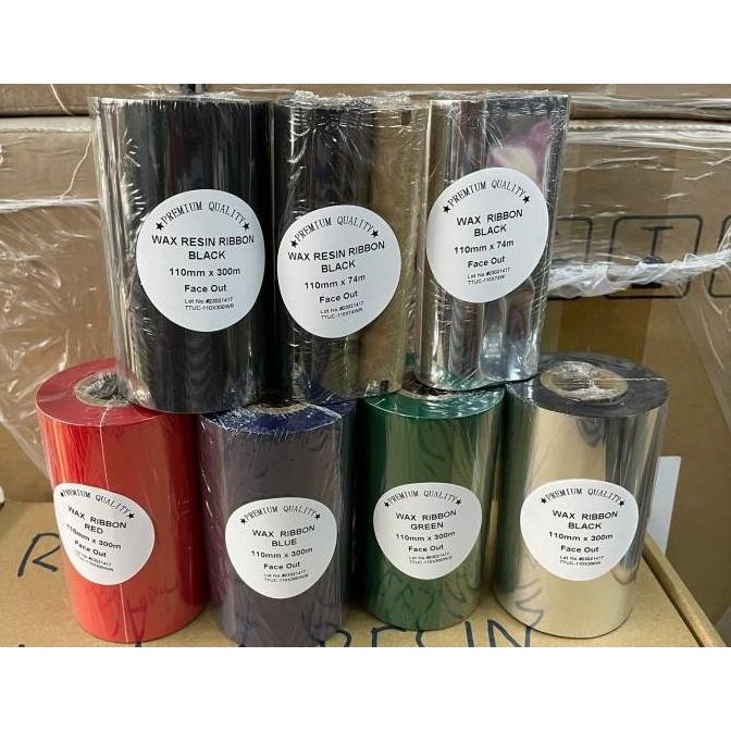 

Ribbon Bar Stiker Label Unicorn 110X300M / 110X300 Meter Wax Resin New Stok