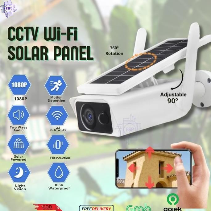 Tersedia KAMERA CCTV WIFI SOLAR PANEL T-13 CAMERA TENAGA SURYA WIRELESS