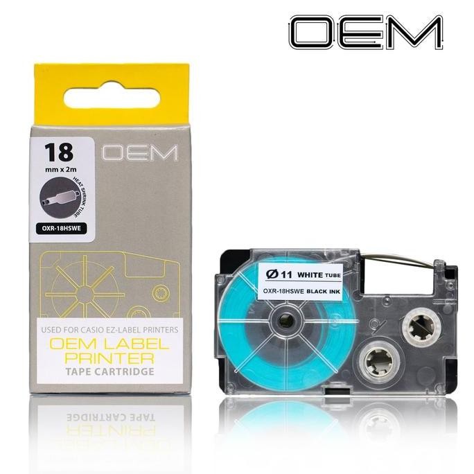 

Oem Label Heat Shrink 18Mm Black On White Tape For Use On Casio New Stok