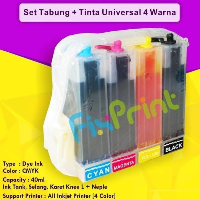 Tabung + Tinta Printer Infus 4 Warna 60Ml Ip2770 Mg2570 Ts307 Cmyk Fix Print Jakarta New Stok