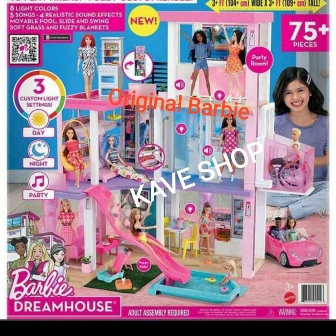 Rumah Boneka Barbie Dreamhouse 3 Lantai - Original Barbie Mattel - New