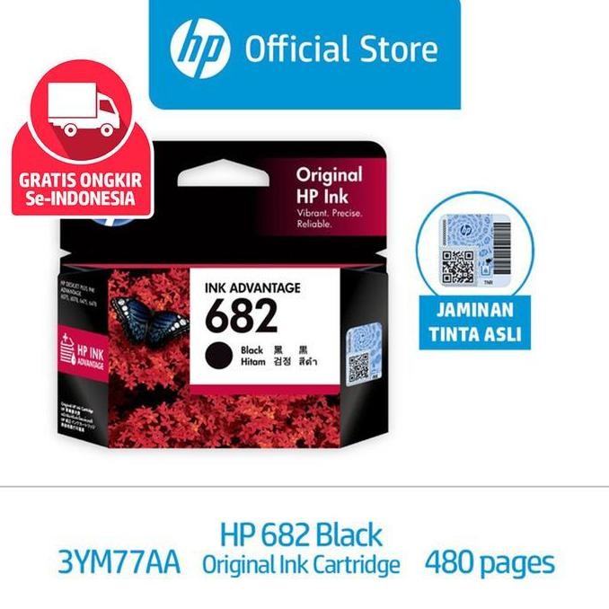 Tinta Printer Hp Original 682 Black / Deskjet 1216 2335 2336 2337 2775 New Stok