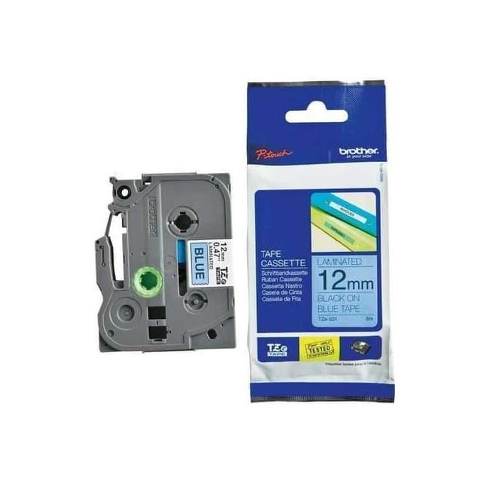 

Brother Tze-531 12Mm Ptouch Tape Label Tze531 Black On Blue New Stok