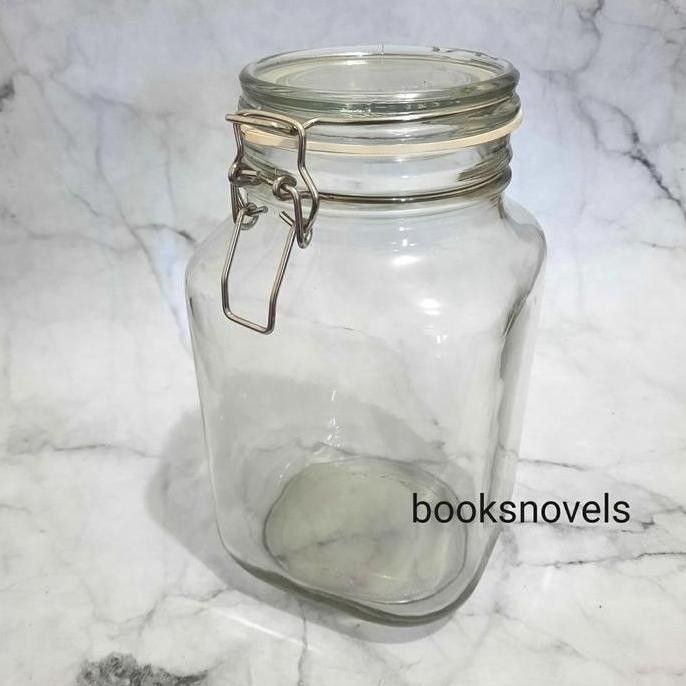2 Liter Toples Kaca Kedap Udara Mason Jar Biji Acar Kopi Arak Besar