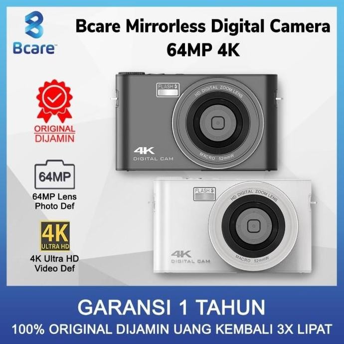 Tersedia Bcare Mirrorless Digital Camera 64MP 4K Kamera Digital Original