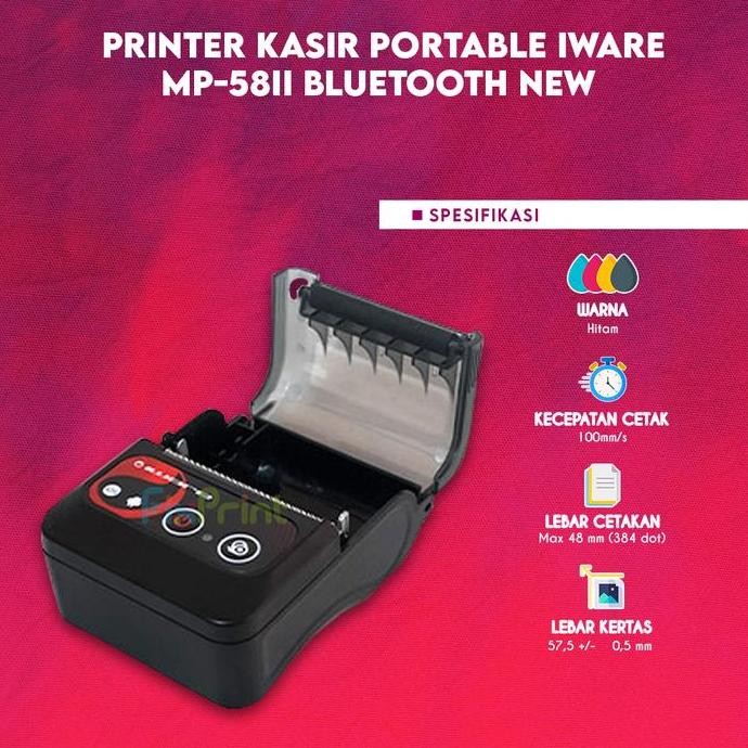 Printer Thermal Mobile Bluetooth Mp58Ii Rpp02N Printer Kasir Portable New Stok