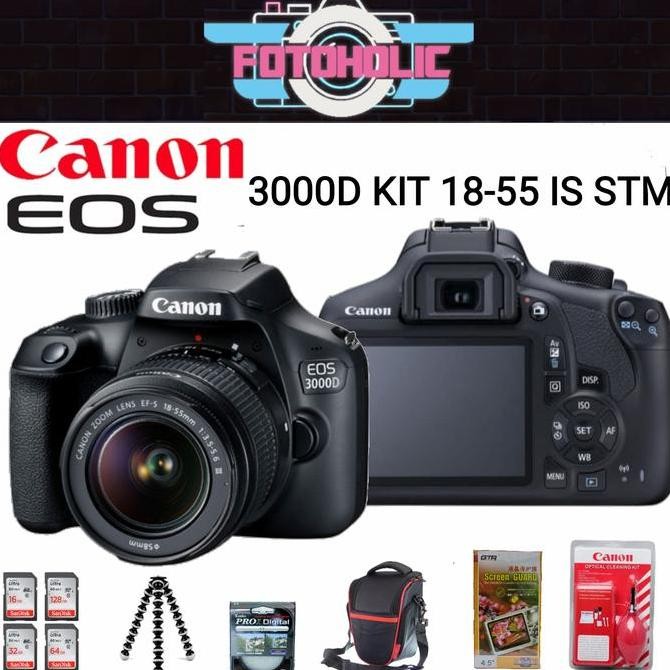 Tersedia CANON EOS 3000D KIT 18-55 IS STM/3000D KIT /KAMERA CANON EOS 3000D