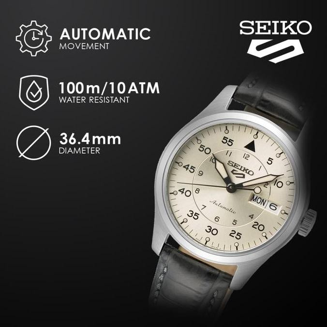 Promo Seiko 5 Sports Automatic Srpj87 Srpj87K1 Black Leather Strap Original