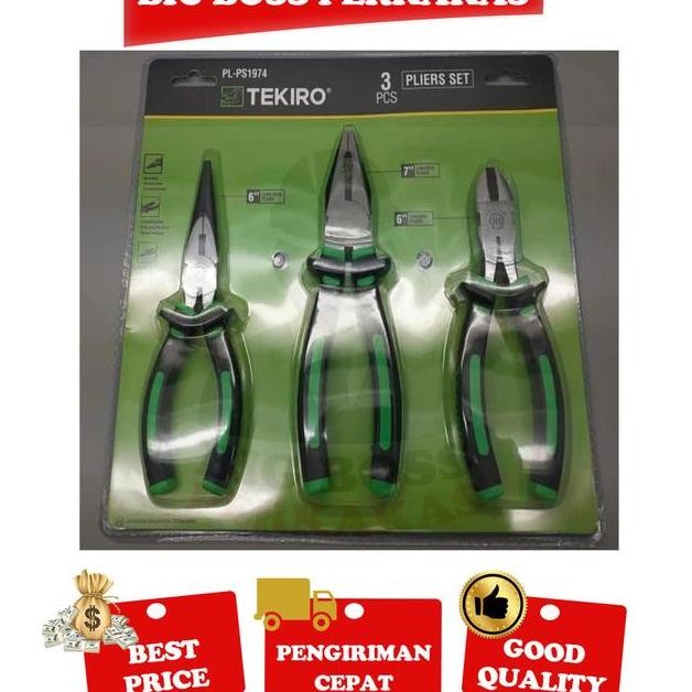 Tekiro Paket Tang Kombinasipotonglancip Set Tekiro Tang Set 3 Pcs