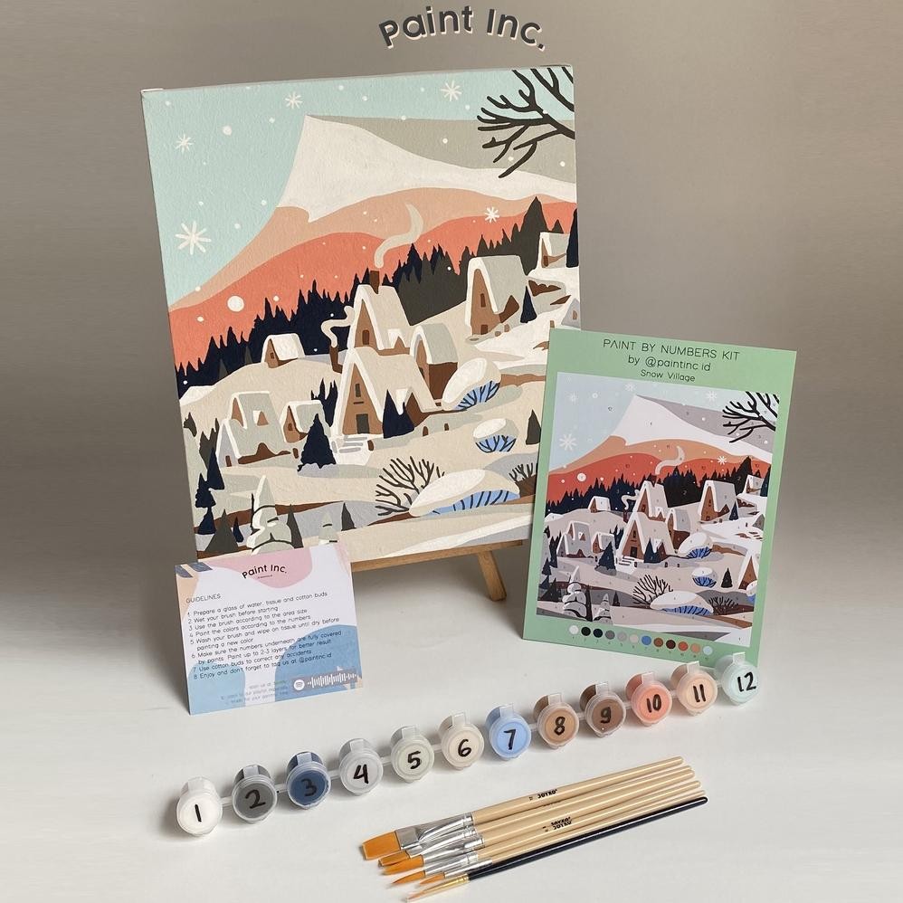 

Paint by Numbers Kit: Snow Village | Paint Inc. ID | Paint by Number | Hampers | Painting Kit | Natal AST