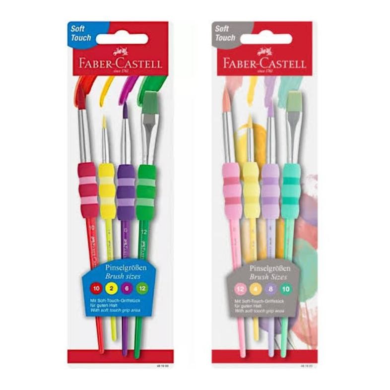 

FABER CASTELL GRIP PAINT BRUSH BRIGHT PASTEL SET KUAS LUKIS DENGAN BANTALAN EMPUK AST