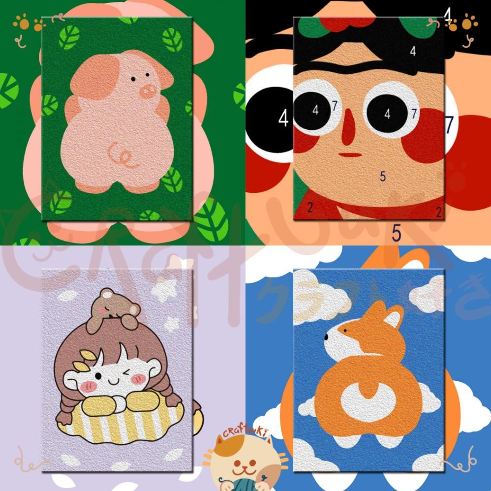 

Paper Pulp Painting By Number 13X18 CM DIY Lukisan Bubur Kertas Painting Kit With Frame AST