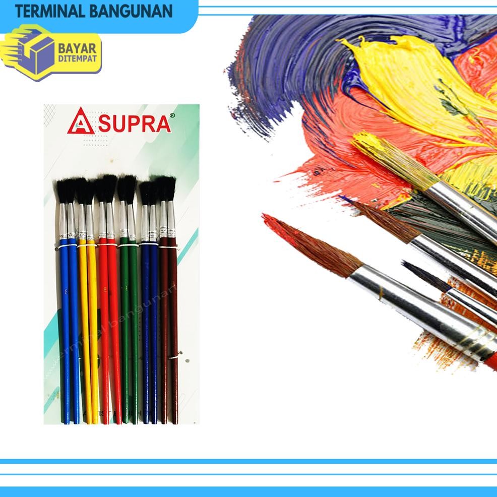 

KUAS LUKIS ( 1 SET ) KUAS LUKIS/KUAS CAT AIR/KUAS GAMBAR/KUAS WARNA WARNI AST