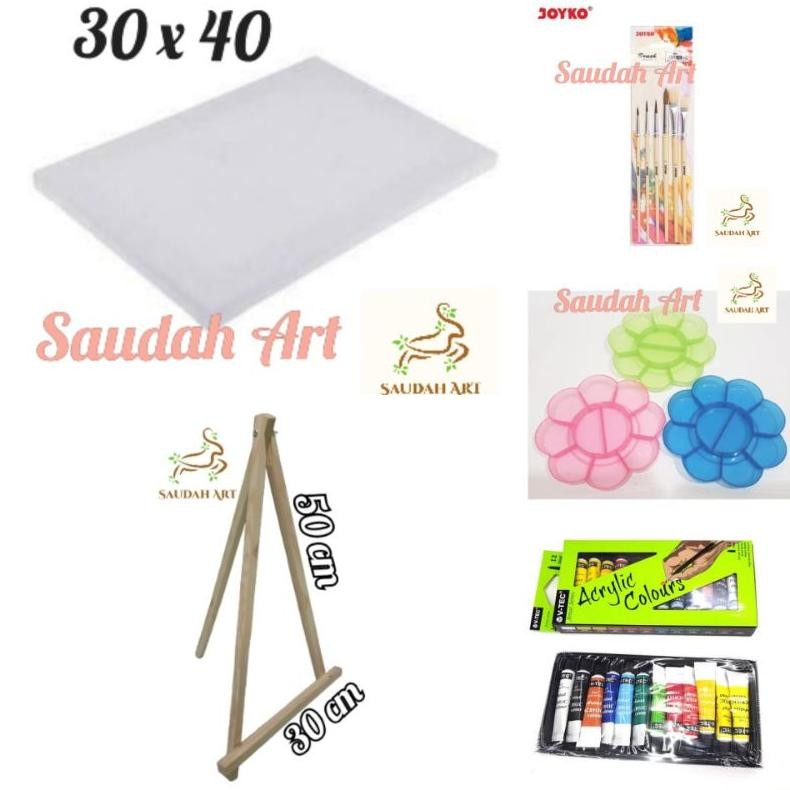

Paket Lukis Lengkap (kanvas 30x40,kuas,palet,cat akrilik,easel 30x50) AST