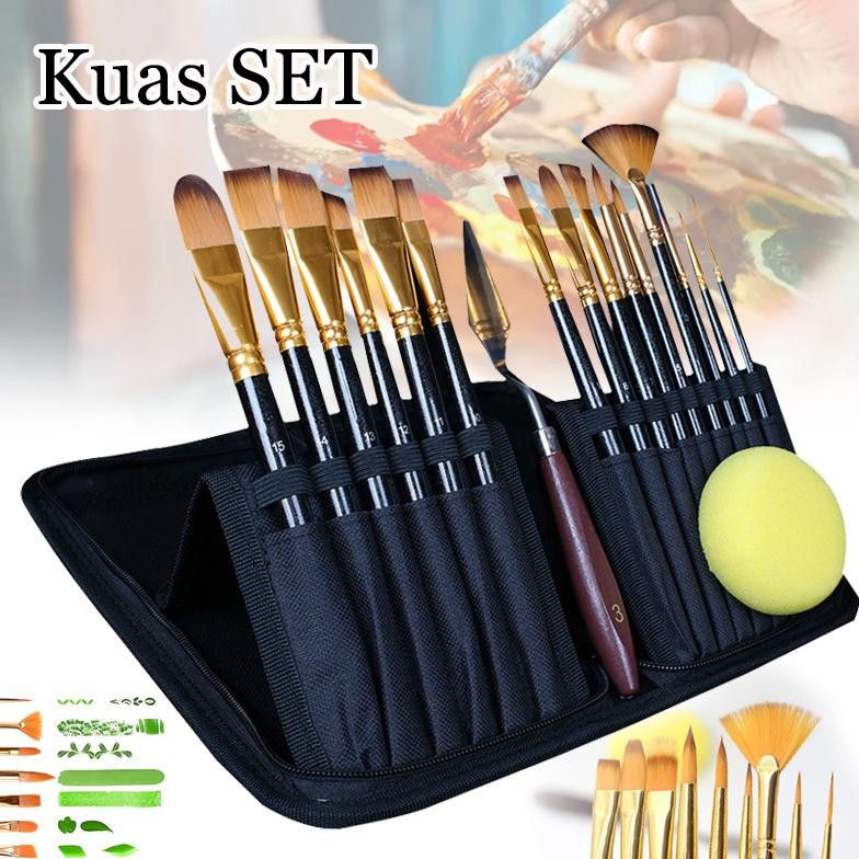 

12 SET Kuas Alat Lukis Set Art Brush Set Kuas Lukis -Lengkap Mixing AST