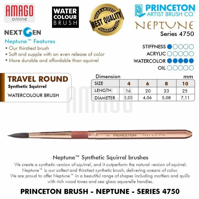 

Kuas PRINCETON Neptune Watercolour Brush - Round - Pilih Ukuran AST