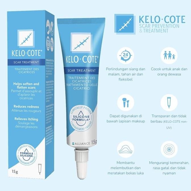 BEBAS ONGKIR - KELO COTE GEL OBAT BEKAS LUKA OPERASI SAYATAN dan KELOID IMPOR ORIGINAL 6 GRAM /15 GR