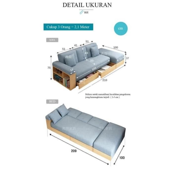 Sofa Bed Multifngsi Dengan Laci & Storage Original Dan Terpercaya