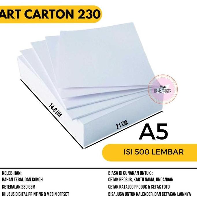 

TERBARU - Art Carton 230 gsm A5 isi harga 500 lembar / Art Carton A5 230 gsm
