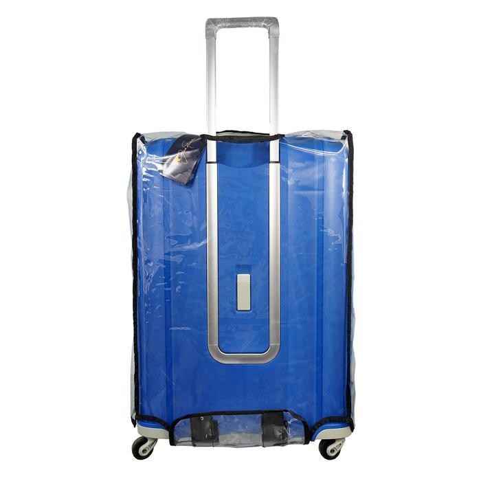 Sarung Koper - Luggage Cover Polos Travel Time Sm01 Ukuran L Untuk Koper 28-29 Inch - Transparan Ori
