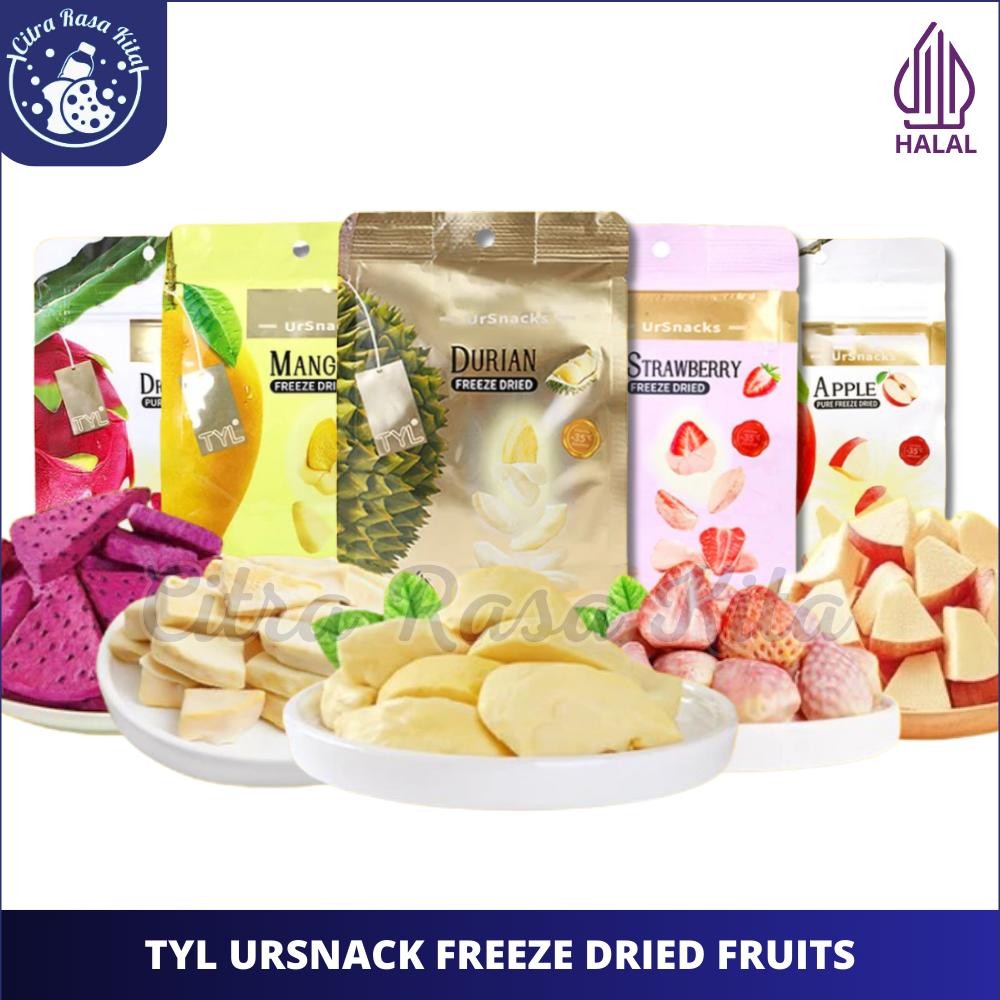 

TYL Ursnack Freeze Dried Fruits Snack Durian Vacum / Freeze Dried Strawbery Mango Apel Dragon Fruit