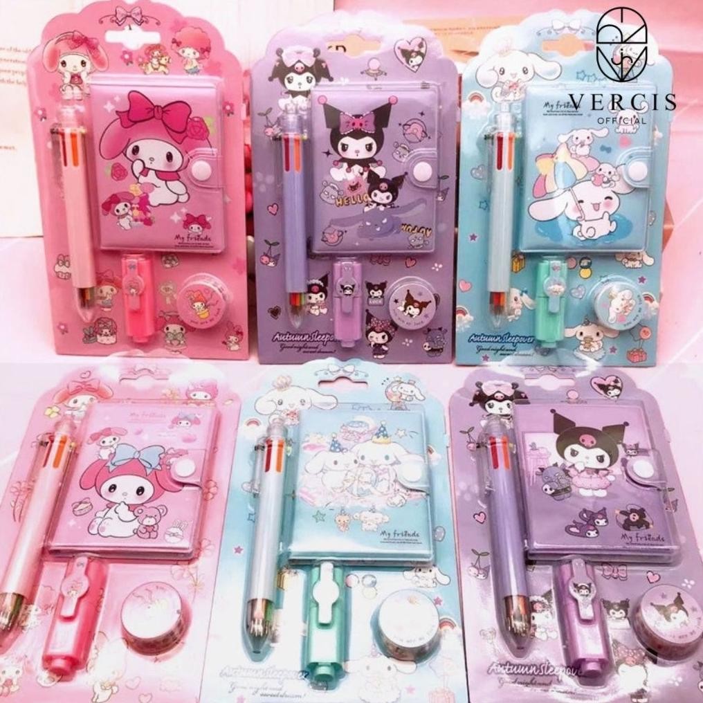

Buku Diary 4in1 Buku Memo Anak Sekolah Notebook Alat Tulis Anak Hadiah Ulang Tahun Anak kado Anak Souvernir AST