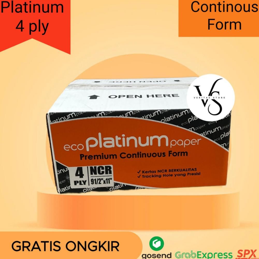 

Eco Continuous Form 4 Ply dan 4 Ply bagi 2 ukuran 9 x 11 merk PLATINUM Kualitas Terbaik / Kertas Faktur Invoice AST