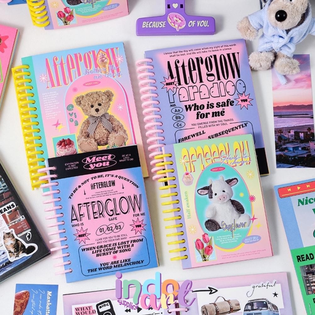 

(IAS) B6 A6 Binder Coil Buku Catatan Notebook Mini Note Book Meet You Afterglow Colourful AST