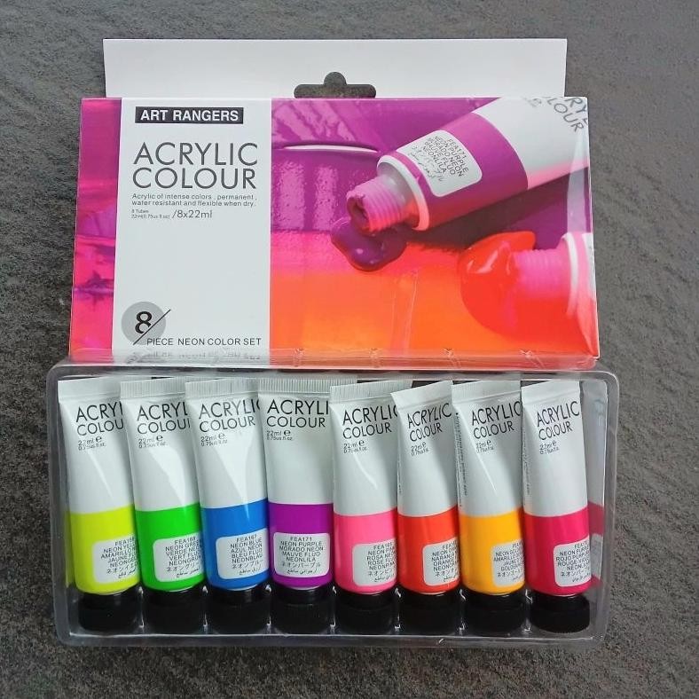 

Cat Acrylic Art Rangers Neon 22ml 8 Warna ( Set ) [ Original ] AST