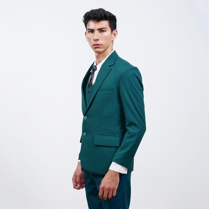 Mubeng - Elegant Jas Slimfit Hijau Botol (Free Cover Jas)