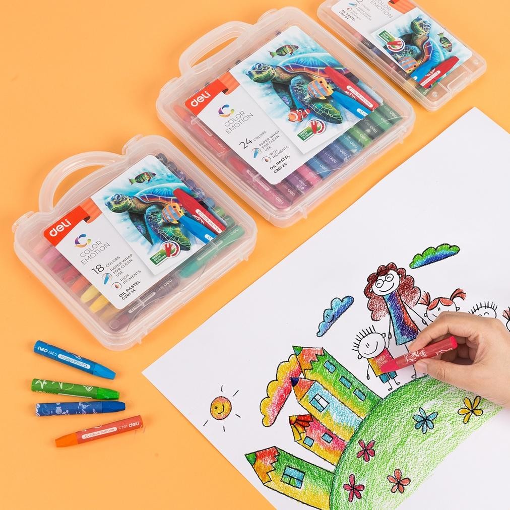 

DELI OIL PASTEL CRAYON12/24 WARNA CERAH NON TOXIC EC20104 ALAT GAMBAR MEWARNAI SEKOLAH ANAK AST