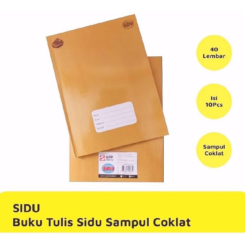 

SIDU Buku Tulis 40 Lembar 10 Buku Dengan Cover Sampul Coklat AST