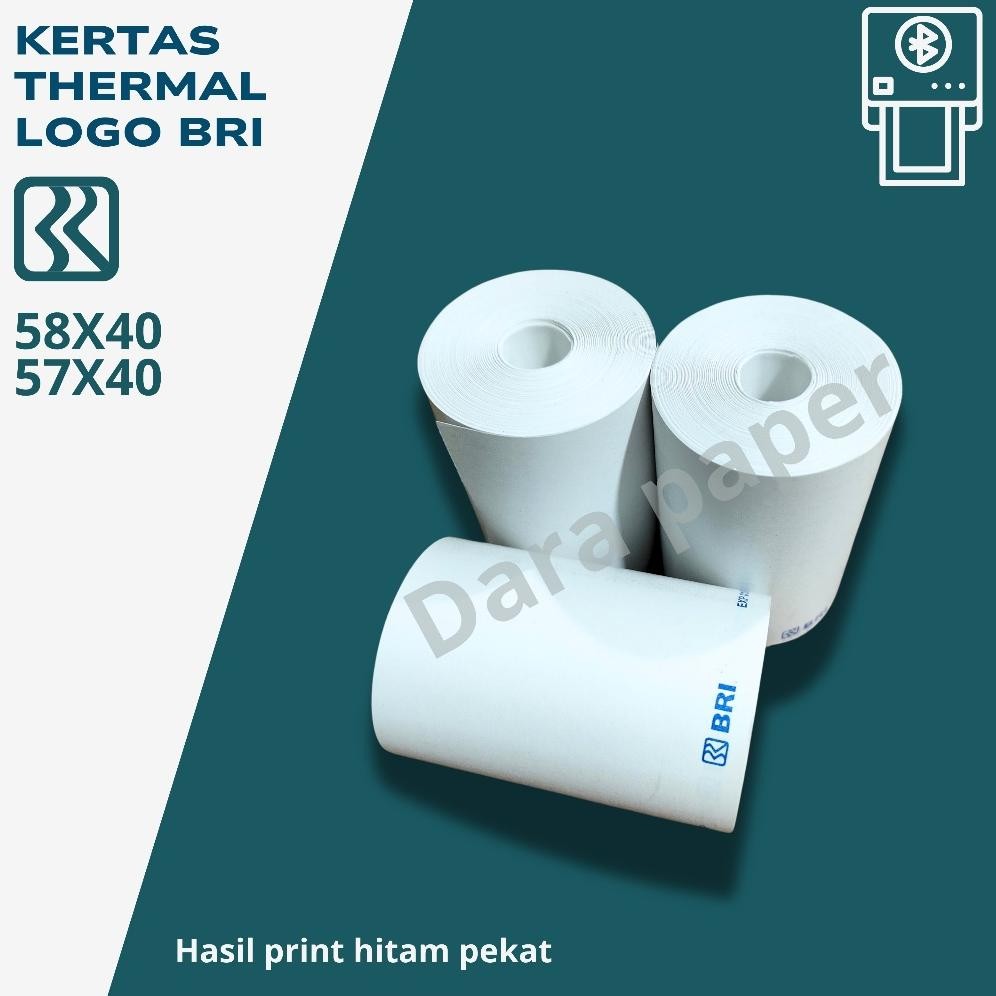 

10 ROLL KERTAS THERMAL LOGO BRI 58X40/57X40 AST