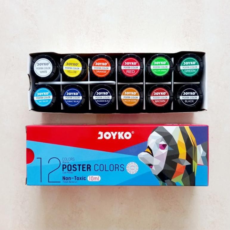 

[ 12 WARNA MURAH ] Cat Poster Color 10 ml Joyko POC-10ML-12 Warna AST