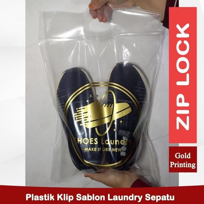 Tersedia Plastik Laundry Sepatu Klip Zip Lock Sablon