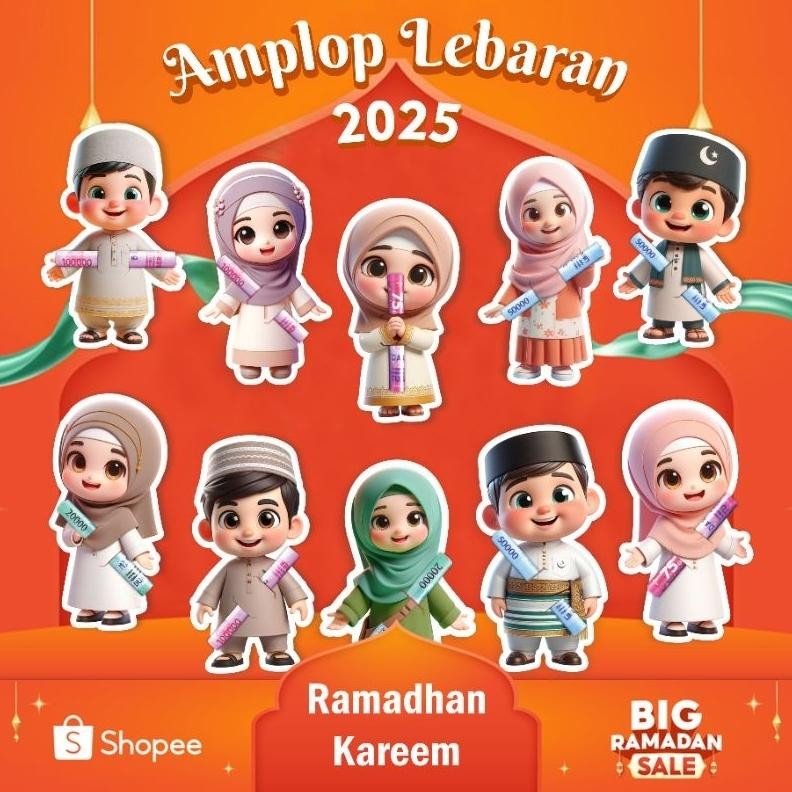 

Isi 250 pcs amplop lebaran karakter amplop angpao lebaran 2025 amplop uang selip amplop lebaran karakter lucu angpao THR lebaran idul fitri AST