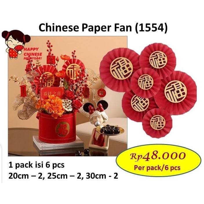 

Chinese paper fan / hiasan kipas imlek / hiasan imlek / barang florist / 1554 - 1556 AST