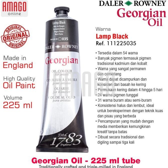 

Cat Minyak Lukis DALER-ROWNEY Georgian Oil Paint 225 ml - Lamp Black - 111225035 AST
