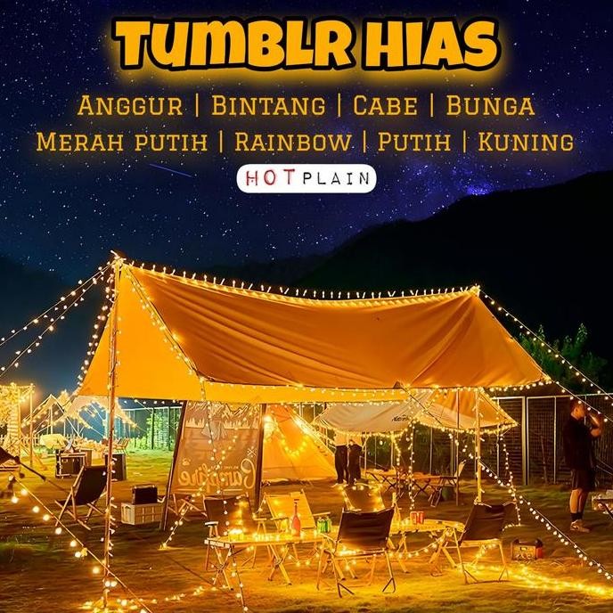 (Allthebest) Lampu Tumblr Lampu Hias Idul Fitri Anggur 10 METER / Lampu Tumblr Bola Bintang Warna Ra