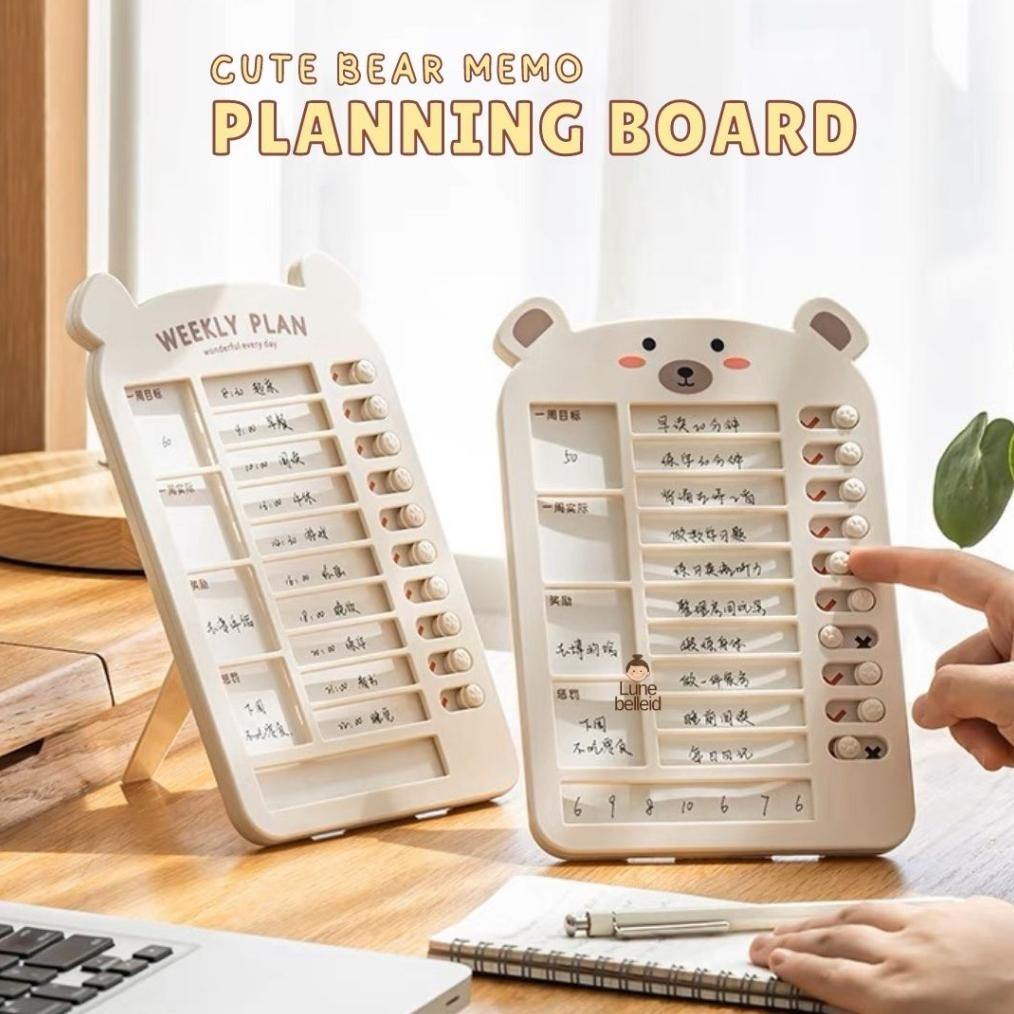 

Cute Bear Aestethic Memo Planning Board / Daily Task Checklist Board / Papan Checklist Estetik To Do List / Papan Jadwal Belajar / Estetik Dekorasi Kamar TIdur AST