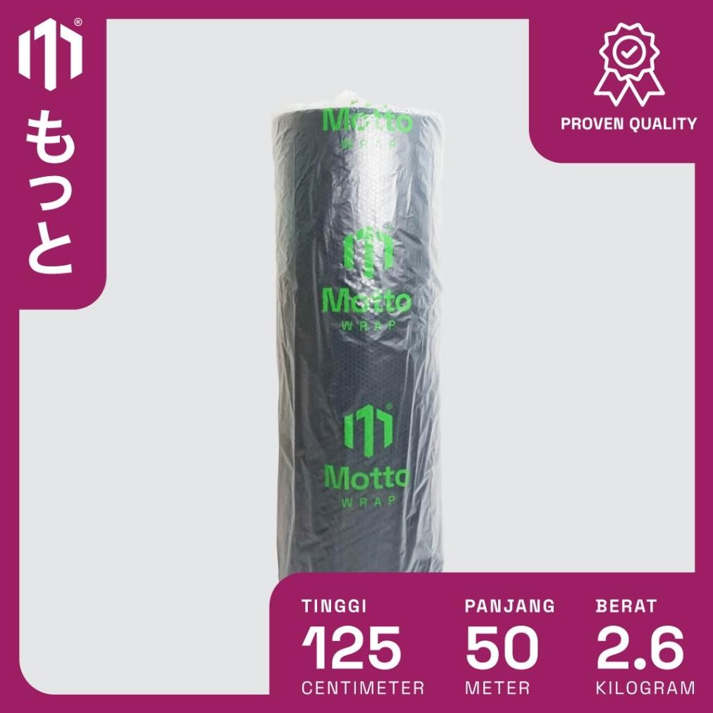 

Bubble Wrap Standard 125CM X 50M Hitam - Dengan Core - Plastik Buble/Bubel Motto AST