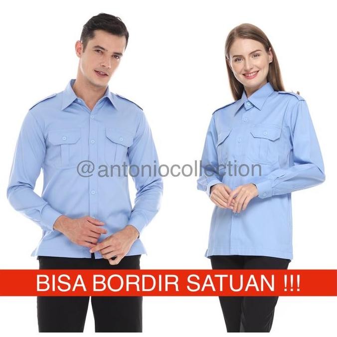 Baju PDL Biru Muda / Kemeja PDH / Baju PNS / Baju Lapangan Biru Langit