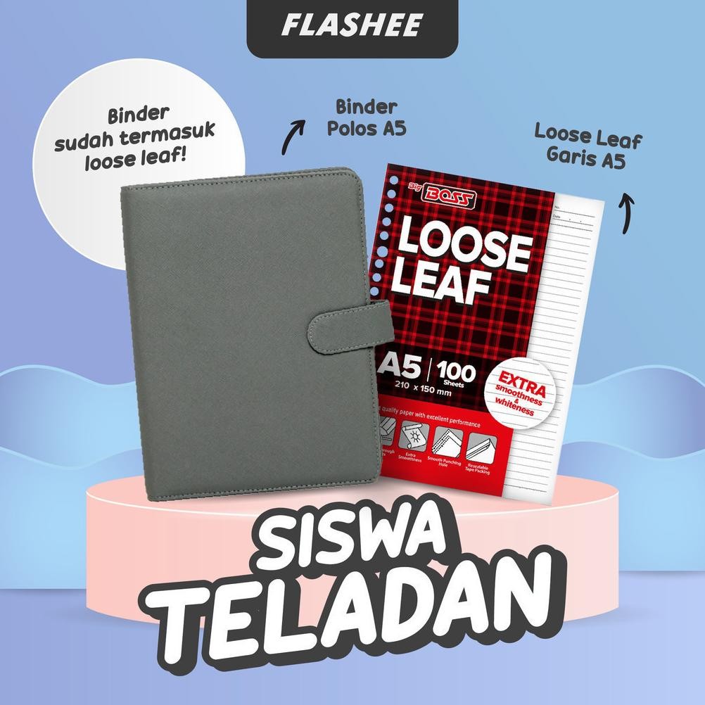 

Flashee Paket Binder A5 Set Sudah Termasuk Loose Leaf Isi 100 Lembar Paket Siswa Teladan AST