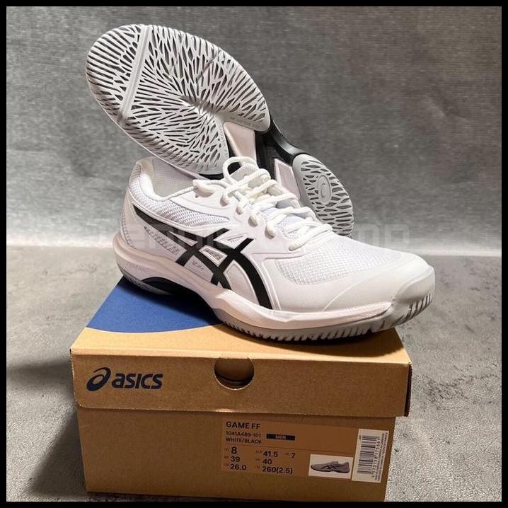 Sepatu Tenis Asics Game Ff White Black/Tennis Shoe Asics Original Men Best Quality Asli 100% Origina
