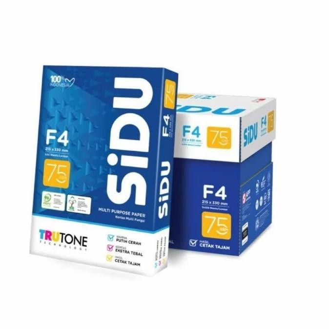 

INSTAN GOSEND/GRAB 1 DUS Kertas Hvs F4 75 gsm SIDU (2500 Lembar) AST