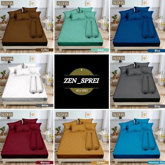 ALOHA - Sprei polos aloha queen 160x200 king 180x200 tinggi 20cm corak embos
