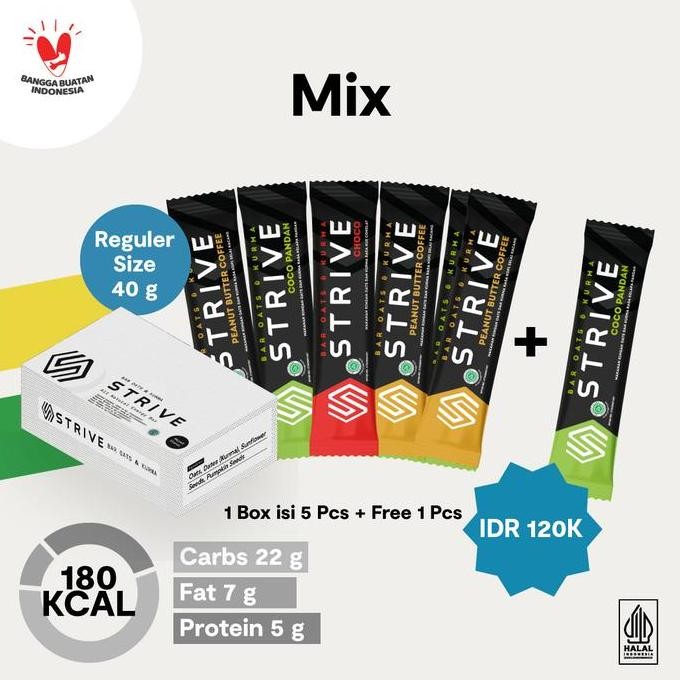 

Strive Energy Bar (Fullbar) 1 Box (Snack Sehat)