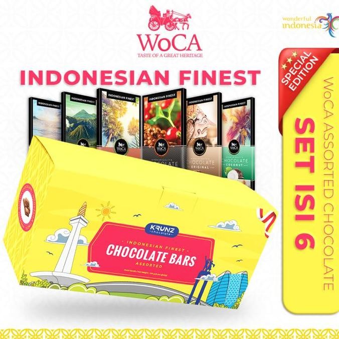 

Woca Cokelat Mix Assorted Premium Chocolate Bar 6X40 Gram