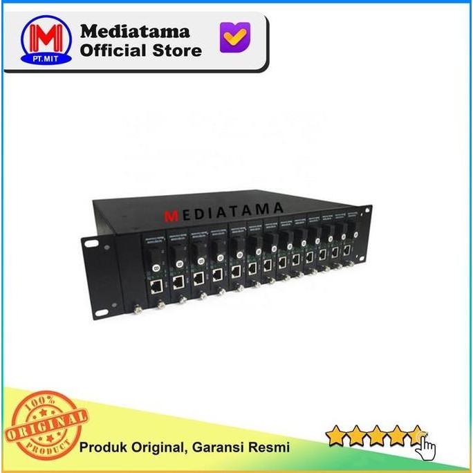 Rack 14 Slot Rak 2U Transceiver Media Converter Htb Dual Power New Stok